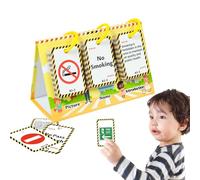 Flash Card Toy, 72x Road Signs Educational Interactive Cards, Paper Preschool Education Learning Toy, Educational Traffic Toys for Kids, Boys and Girls Aged 3+, 7.9x10.7cm