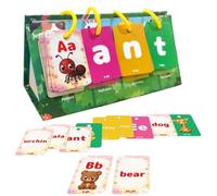 Flash Cards Lettere Parole Alfabetiche Educative in Piedi con Anelli | per la Scuola 'Infanzia per bambini 3-8 anni maschi e femmine casa viaggio scuola asilo nido sviluppo precoce a lettura