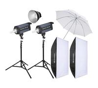 Flash da studio Bresser CD400 Pack 2 400W con accessori