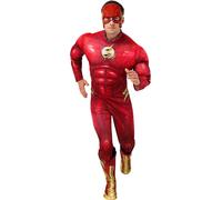 Flash da Uomo Deluxe Costume Adulti con Licenza Supereroe Vestito Dc Comics