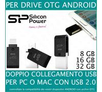 FLASH DRIVE 32GB SILICON POWER OTG + USB 2.0 X21 MICRO/USB/U PER ANDROID