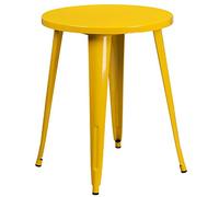 Flash Furniture 61 cm Round Metal Indoor-Outdoor Tavolo, Metallo, Yellow, 71.12 x 63.5 x 12.7 cm