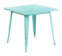 Flash Furniture 80 cm Square Metal Indoor-Outdoor Tavolo, Metallo, Mint Green, 31.5' W x 31.5' D x 29.5' H