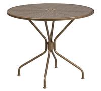 Flash Furniture 89,5 cm Rotondo Indoor-Outdoor Acciaio per Tavolo, Metallo, Gold, 35.25' D x 35.25' W x 28.75' H