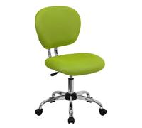 Flash Furniture Sedia da Ufficio Girevole Imbottita in Rete con Base cromata, Metallo, Verde Mela, Set di 1