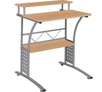 Flash Furniture Clifton Tavolo per computer in acero con ripiani superiori e inferiori, 71 cm