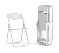 Flash Furniture, confezione da 6 pezzi, serie HERCULES 500 lb Sedia pieghevole in plastica bianca per impieghi gravosi con staffe di fissaggio integrate