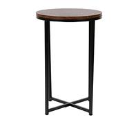 Flash Furniture Hampstead Collection-Tavolino Moderno in Laminato con Struttura Incrociata, Legno ingegnerizzato, Noce/Nero Opaco, Set di 1