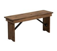 Flash Furniture Hercules - Panca pieghevole da fattoria, in pino massiccio, stile rustico, 101,6 x 30,5 cm