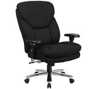 Flash Furniture HERCULES Series 24/7 - Sedia da ufficio ergonomica per uso intensivo, 181,4 kg, in tessuto nero, con manopola lombare