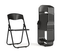 Flash Furniture, Hercules Series, capacità 400 kg, sedia pieghevole in plastica resistente, con staffe integrate Contemporaneo Confezione da 6 Nero