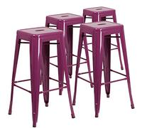 Flash Furniture Kai - Sgabello da Bar per Interni ed Esterni, Altezza 76,2 cm, Colore: Viola
