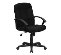 Flash Furniture Mid-Back Black Fabric Task e Computer con braccioli in Nylon Black