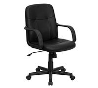 Flash Furniture Mid-Back Guanto Vinyl Executive Sedia Girevole con braccioli, Metallo, Nero, 58.42 x 58.42 x 30.48 cm