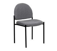 Flash Furniture Mobili Flash Sedia di Ricezione Laterale in Acciaio impilabile Comfort, Lega, Tessuto Grigio, Set di 1
