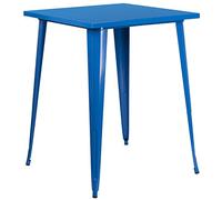 Flash Furniture Mobili Flash Tabella Quadrata di Altezza di Antivari dell'interno/all'aperto del Metallo del Grado Commerciale, Blu, 31.5' Square