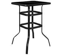 Flash Furniture Mobili Flash Tavolo da Patio in Metallo/Vetro, Nero, 27.5' Square