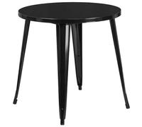 Flash Furniture Mobili Flash Tavolo Esterno in Metallo 30RD, Nero, 30" Round