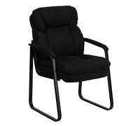 Flash Furniture nero in microfibra Executive Side Chair with Sled base, Black Microfiber, Microfiber