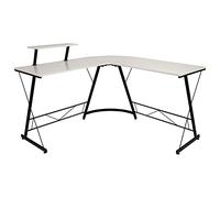 Flash Furniture Scrivania ad angolo a forma di L Ginny 71,5" per computer, Scrivania ad angolo per ufficio domestico, Scrivania da gioco, Salvaspazio, Facile da montare, Bianco/Nero