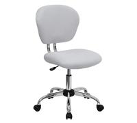 Flash Furniture Sedia, cromata, bianco, schienale di media altezza