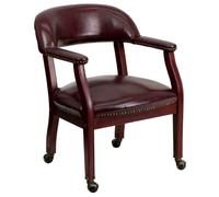 Flash Furniture Sedia da conferenza con finiture per unghie e ruote, in legno, vinile di Oxblood