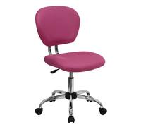 Flash Furniture Sedia Girevole con Schienale Medio in Rete e Base cromata, Metallo, Rosa, 58.42 x 55.88 x 25.4 cm