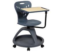 Flash Furniture Sedia da scrivania Mobile con Rotazione a 360 Gradi e vano portaoggetti sotto Il Sedile, Grigio Scuro, Set di 1