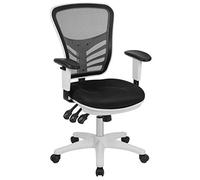 Flash Furniture Sedia da ufficio, a rete, in schiuma, compensato, poliestere, plastica e metallo, 68,58 x 64,77 x 112,4 cm
