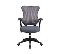 Flash Furniture Sedia direzionale da ufficio, ergonomica, con braccioli regolabili, schienale alto, rete grigia, girevole, in acciaio, grigio, 63,5 x 65,41 x 108,59 cm
