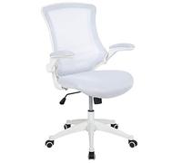 Flash Furniture Sedia ergonomica da ufficio, con schienale di supporto a rete, seduta sagomata e regolabile in altezza, con leva di blocco dell’inclinazione, bianco