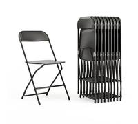 Flash Furniture Sedia pieghevole, confezione da 10 unità, telaio in plastica e acciaio, nero, 45,72 x 44,45 x 80,01 cm