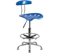 Flash Furniture Sgabello da Disegno, Cromo, Blu Brillante, 50.8 x 43.82 x 104.14 cm
