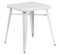 Flash Furniture Square Indoor-Outdoor Tavolo, Metallo, Bianco, 64.77 x 63.5 x 15.24 cm
