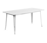 Flash Furniture Tavolo da Esterno in Metallo 31.5x63, Bianco, 31.5" x 63"