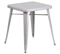 Flash Furniture Tavolo Quadrato Interno-Esterno, Metallo, Argento, 64.77 x 63.5 x 15.24 cm