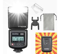Flash GODOX TT520 III TT520III per Fotocamera, 8 Livelli di Potenza, Ottico S1/S2, Ricarica Veloce 1.8s, Testa Inclinabile e Girevole, Compatibile con Canon Sony Nikon Fujifilm Panasonic Olympus