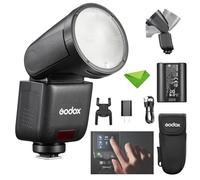 Flash Godox V1 mid O V1midO TTL per Olympus Panasonic, mini flash con testa rotonda e touchscreen, tempo di ricarica di 1,7 secondi, circa 650 lampi a piena potenza, lampada pilota a LED da 2W