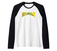Flash Gordon Retro Giallo Fumetto Testo Logo Maglia con Maniche Raglan