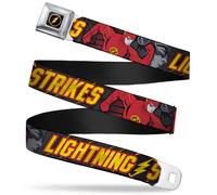 Flash Logo4 Full Color Black/Yellow/Red Seatbelt Belt - The Flash R... ACC NUOVO