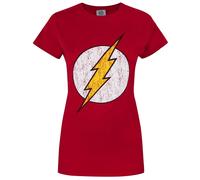 Flash - Maglietta a maniche corte con logo effetto vissuto - Donna (NS4229)