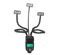 Flash per Fotocamera, a 3 Teste con Bracci Flessibili Hot Shoe per Fotocamere DSLR, Lampeggiatore Macro per Fotocamera Digitale, Supporto Controllo 8 Livelli Regolabili