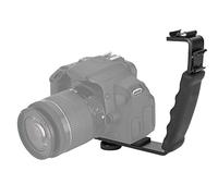 Flash per Fotocamera Staffa a L Doppio Supporto per Scarpe Calde Supporto per Adattatore Supporto per Microfono DV Luce LED per Fotocamera