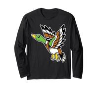 Flash Tatuaggio Anatra Mallard Maglia a Manica