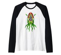 Flash Tatuaggio Polpo Calamaro Gigante Maglia con Maniche Raglan