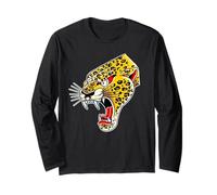 Flash tatuaggio tradizionale testa di leopardo ghepardo Maglia a Manica