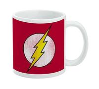 Flash - Tazza da caffè in ceramica con logo invecchiato, idea regalo per caffè, tè e bevande calde, 325 ml, colore: bianco