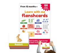Flashcard Di Lettere E Numeri | Kit da 100 Flashcard per Bambini in Età Prescolare,Strumento Didattico Interattivo per Parole e Numeri - Ideale per Asilo e Homeschooling - Consigliato per Bambini da O