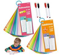 Flashcard Matematica per Addizione e sottrazione Aiuti al Calcolo Carte per Esercizi di Matematica Tavola delle Matematica Carte Portatile per Bambini All'inizio Dell'anno Scolastico Casa Scuola