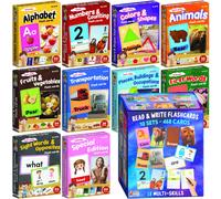 Flashcard per bambini dai 2 ai 4 anni - Jumbo Learning Box Set con immagini reali - Alfabeto, numeri, emozioni, animali, parole, colori, forme -